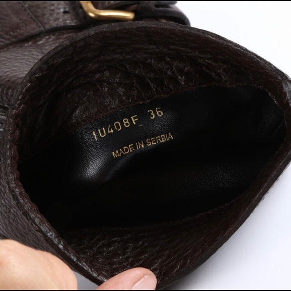 PRADA Brown Leather Ankle Boots - Picture 5 of 6